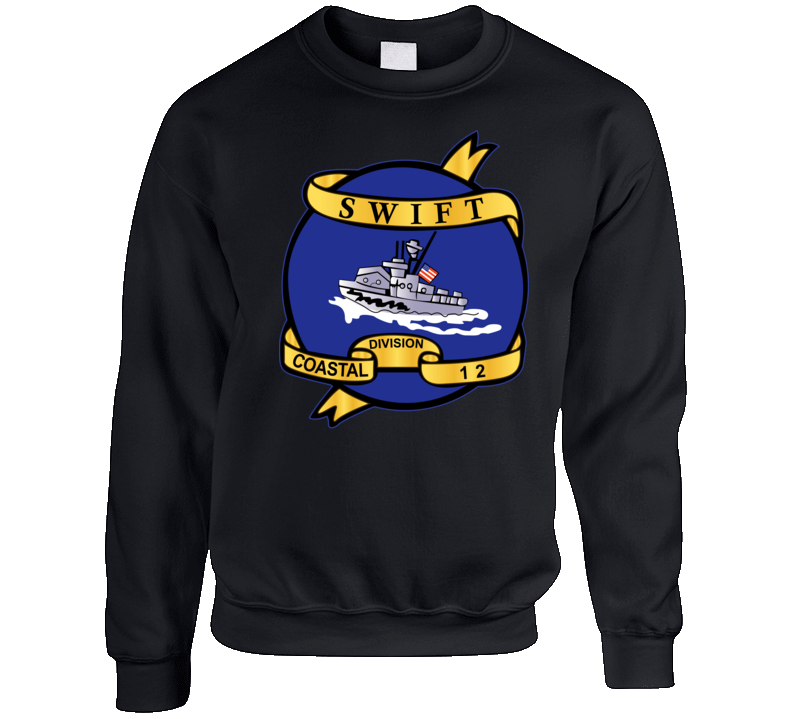 Navy - Vietnam Cbt Vet - Navy Coastal Div 12 - Swift Wo Txt Crewneck Sweatshirt