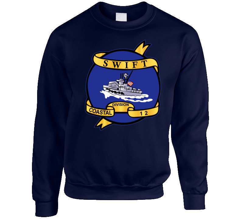 Navy - Vietnam Cbt Vet - Navy Coastal Div 12 - Swift Wo Txt Crewneck Sweatshirt