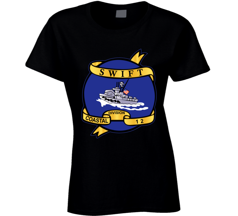 Navy - Vietnam Cbt Vet - Navy Coastal Div 12 - Swift Wo Txt Ladies T Shirt
