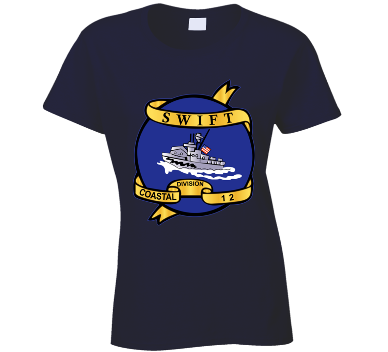 Navy - Vietnam Cbt Vet - Navy Coastal Div 12 - Swift Wo Txt Ladies T Shirt