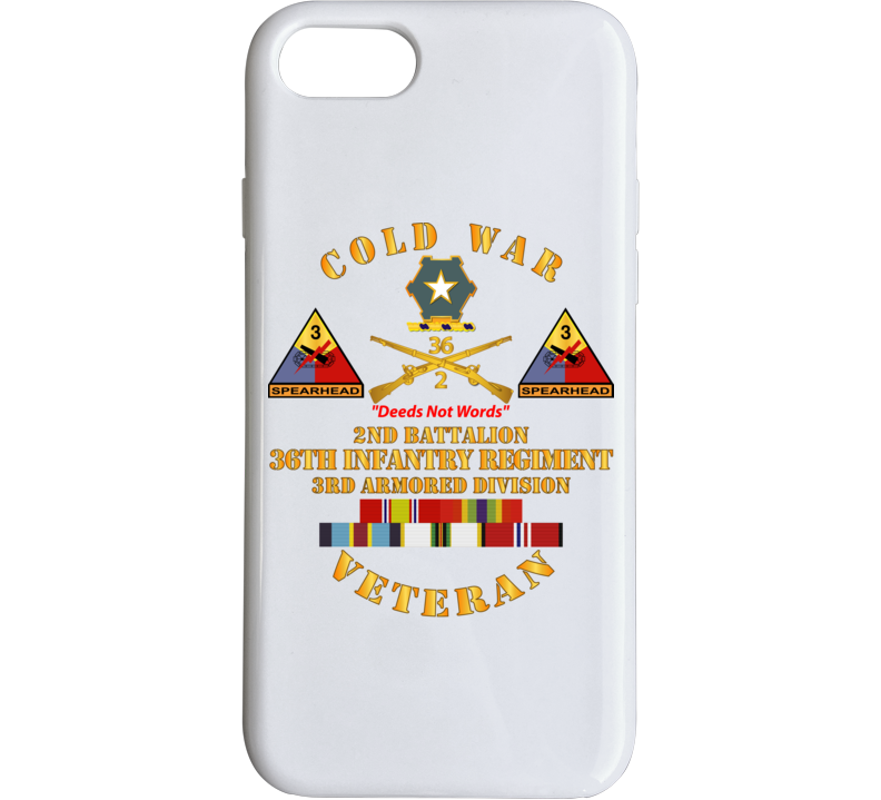 Army - Cold War Vet W  2nd Bn - 36th Infantry - 3rd Ad W  Full Rack Svcd Phone Case