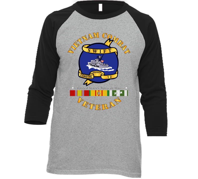 Navy - Vietnam Cbt Vet - Navy Coastal Div 12 - Swift W Svc T Shirt