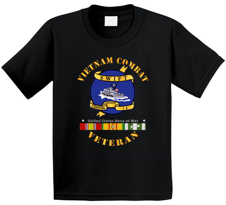 Navy - Vietnam Cbt Vet - Navy Coastal Div 12 - Swift W Svc T Shirt