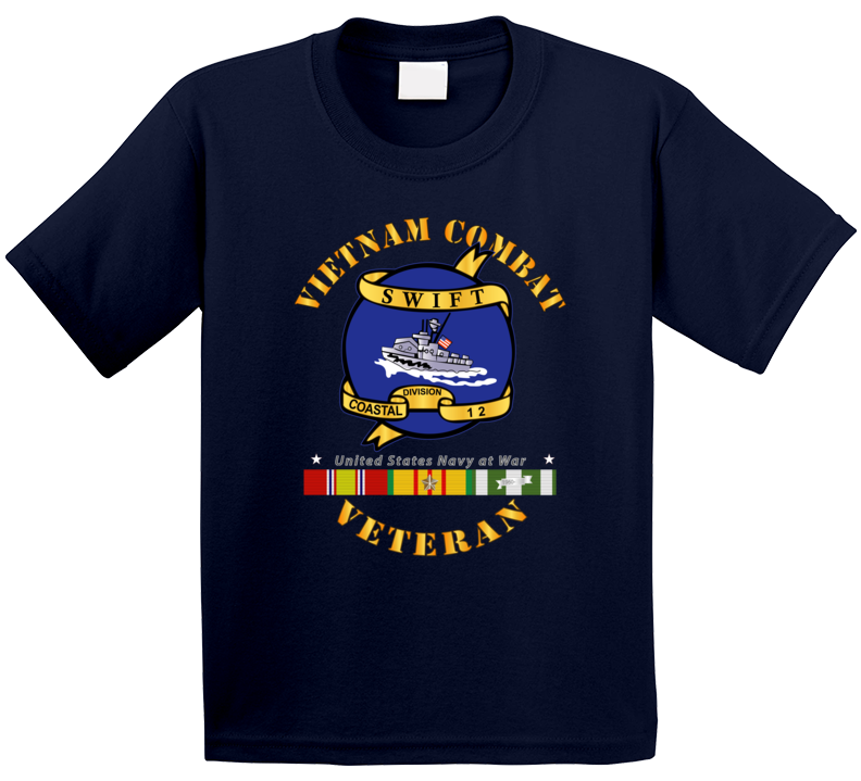 Navy - Vietnam Cbt Vet - Navy Coastal Div 12 - Swift W Svc T Shirt