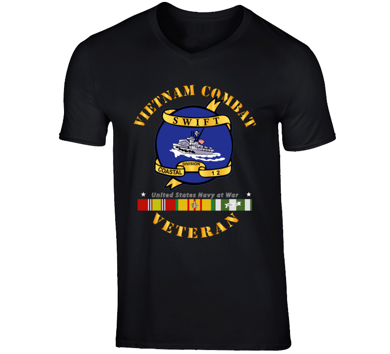 Navy - Vietnam Cbt Vet - Navy Coastal Div 12 - Swift W Svc T Shirt