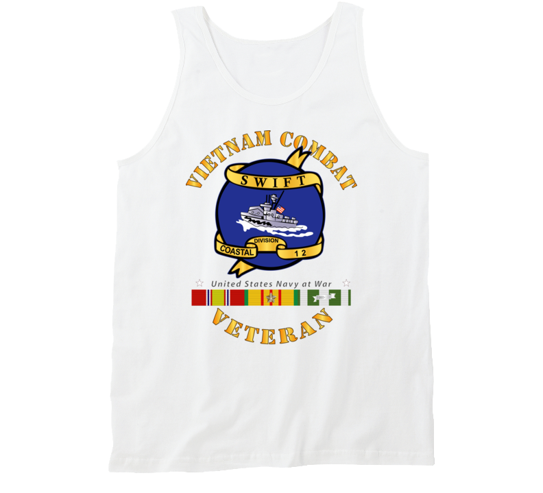 Navy - Vietnam Cbt Vet - Navy Coastal Div 12 - Swift W Svc Tanktop