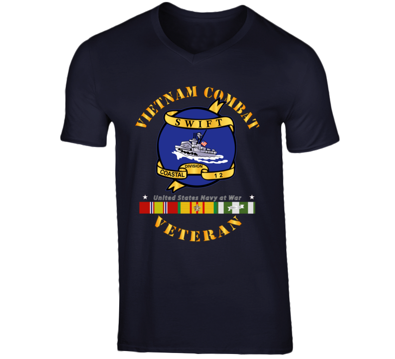 Navy - Vietnam Cbt Vet - Navy Coastal Div 12 - Swift W Svc T Shirt