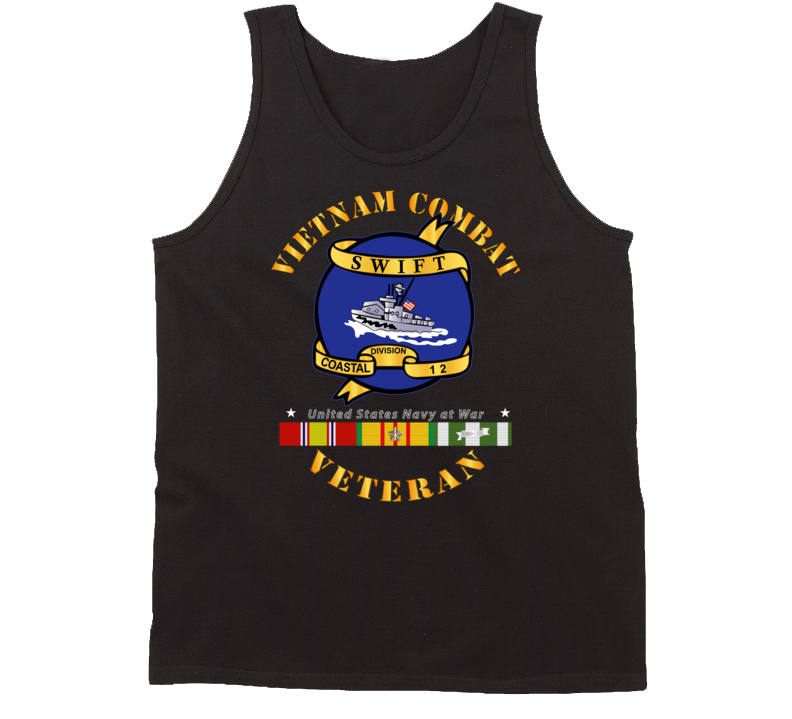 Navy - Vietnam Cbt Vet - Navy Coastal Div 12 - Swift W Svc Tanktop