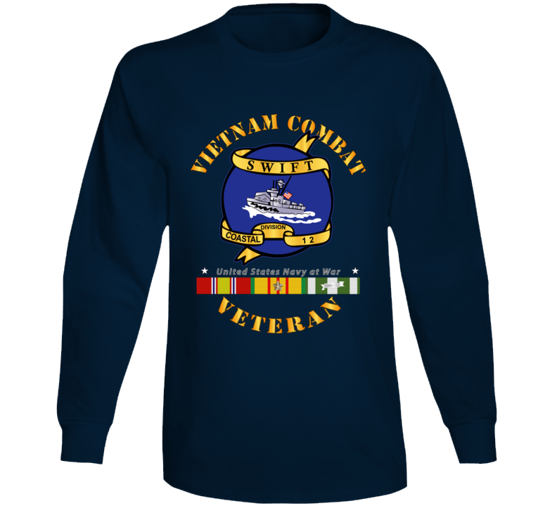 Navy - Vietnam Cbt Vet - Navy Coastal Div 12 - Swift W Svc Long Sleeve