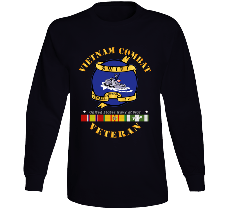 Navy - Vietnam Cbt Vet - Navy Coastal Div 12 - Swift W Svc Long Sleeve