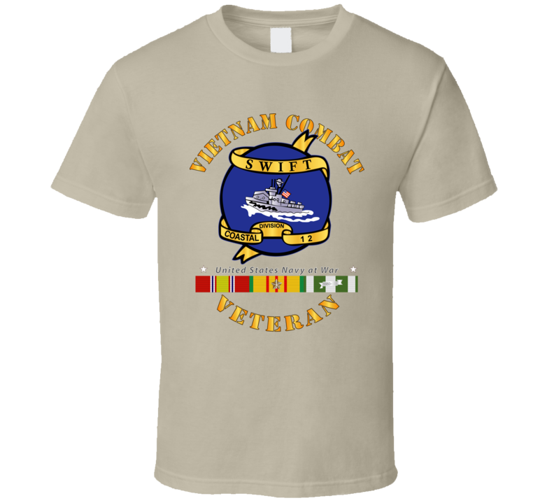 Navy - Vietnam Cbt Vet - Navy Coastal Div 12 - Swift W Svc T Shirt