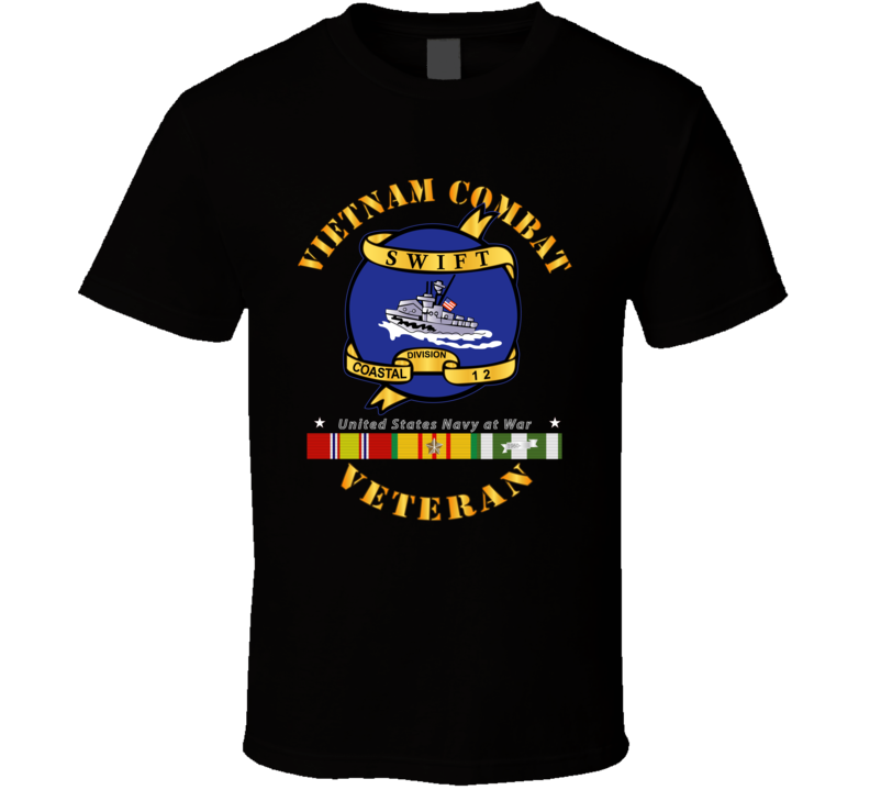 Navy - Vietnam Cbt Vet - Navy Coastal Div 12 - Swift W Svc T Shirt