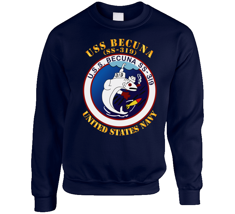 Navy - Uss Becuna (ss-319) Crewneck Sweatshirt