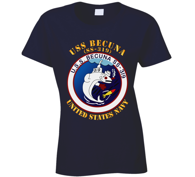 Navy - Uss Becuna (ss-319) Ladies T Shirt
