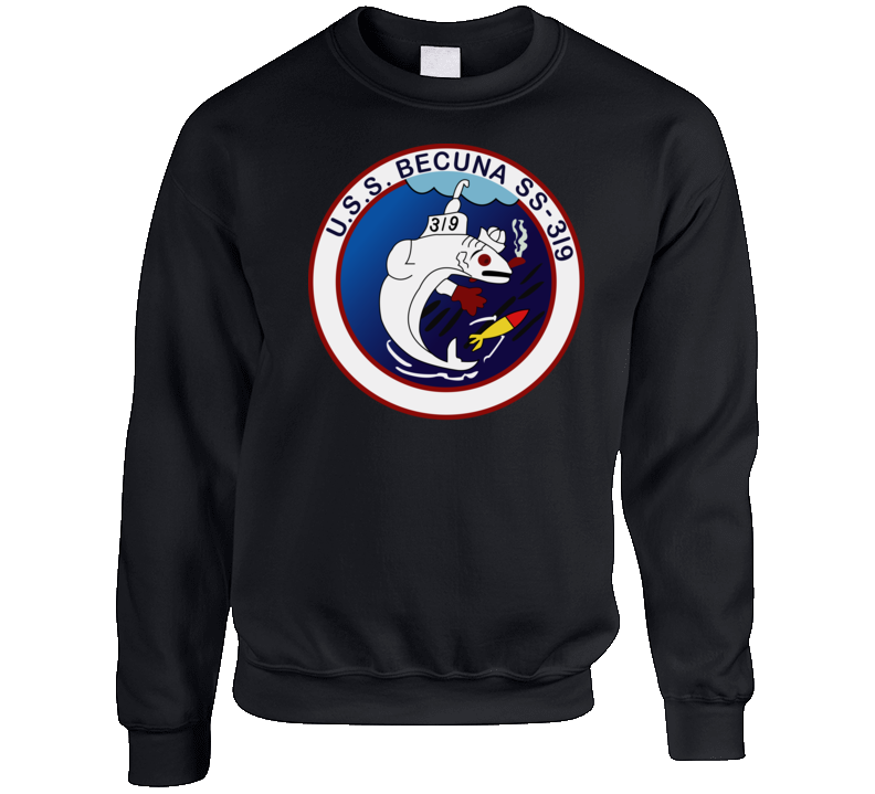 Navy - Uss Becuna (ss-319) Wo Txt Crewneck Sweatshirt