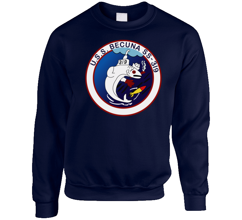 Navy - Uss Becuna (ss-319) Wo Txt Crewneck Sweatshirt