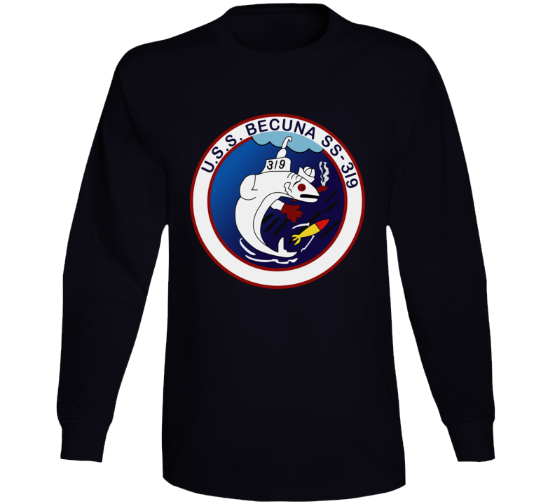 Navy - Uss Becuna (ss-319) Wo Txt Long Sleeve