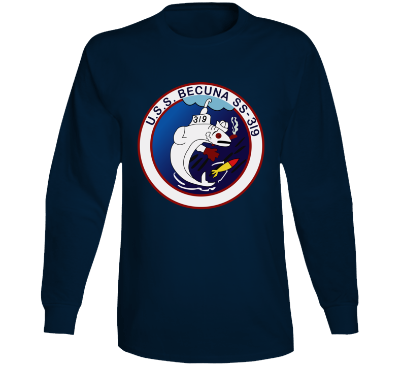 Navy - Uss Becuna (ss-319) Wo Txt Long Sleeve