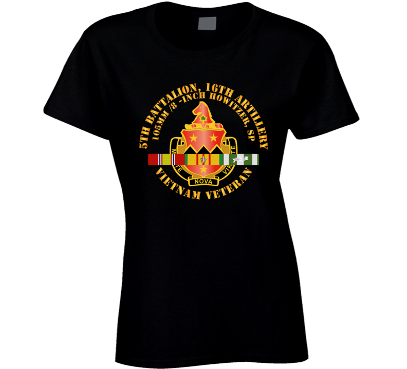 Army - 5th Battalion, 16th Artillery W Svc Ribbon V1 Ladies T Shirt