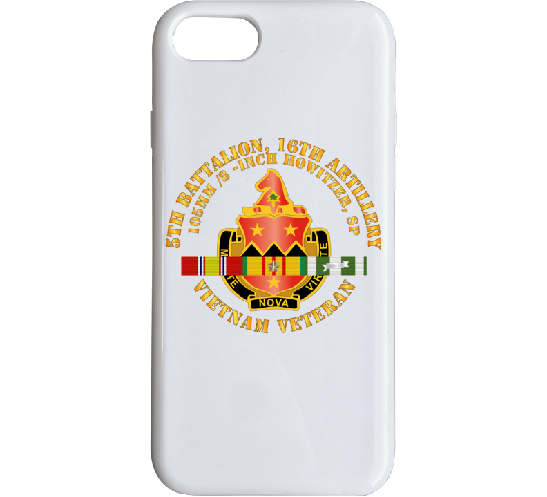 Army - 5th Battalion, 16th Artillery W Svc Ribbon V1 Phone Case