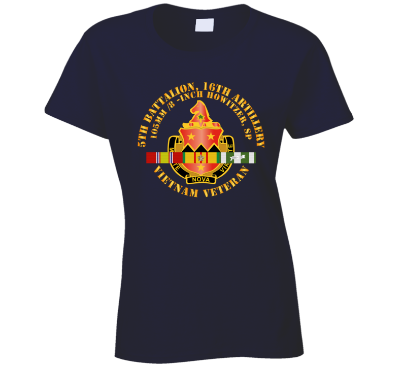 Army - 5th Battalion, 16th Artillery W Svc Ribbon V1 Ladies T Shirt