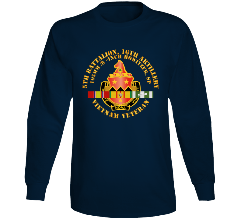 Army - 5th Battalion, 16th Artillery W Svc Ribbon V1 Long Sleeve