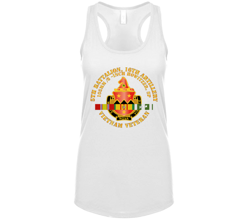 Army - 5th Battalion, 16th Artillery W Svc Ribbon V1 Ladies Tanktop