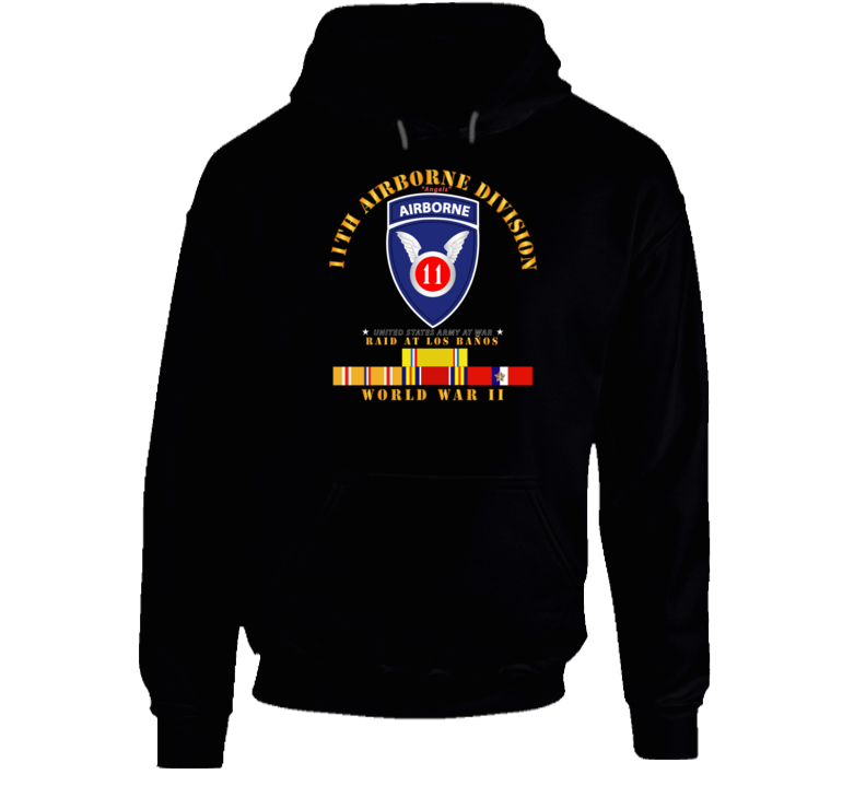 Army - 11th Airborne Division - Raid At Los BaÃ±os - Wwii W Pac Svc Hoodie