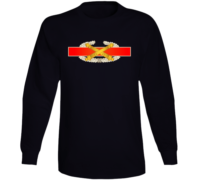 Army - Us Army Field Artillery Combat Artilleryman Badge Wo Txt Long Sleeve