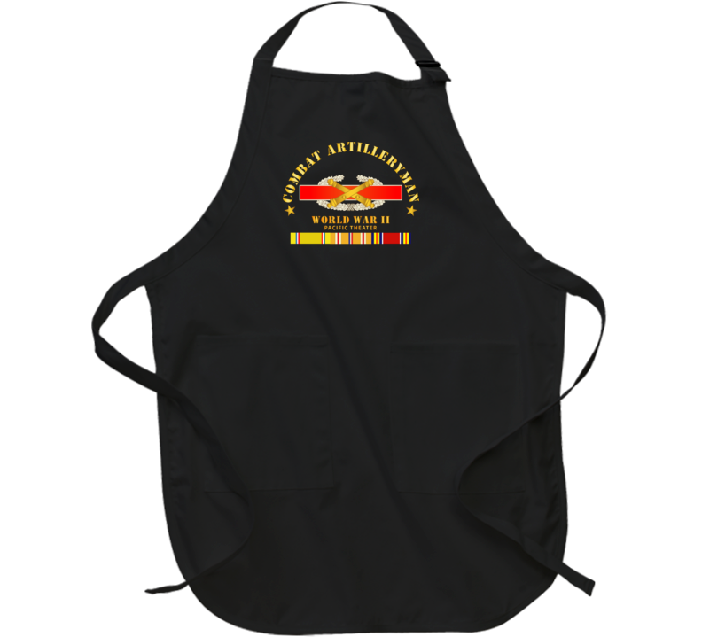 Army - Combat Artilleryman Badge - World War Ii Vet W Pac Svc Apron