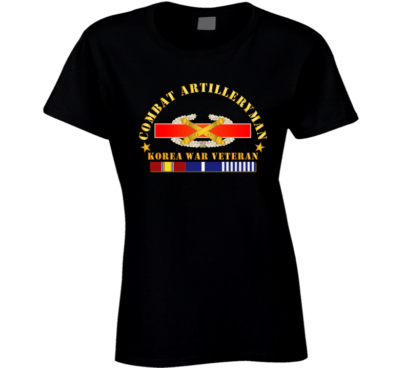 Army - Combat Artilleryman Badge - Korea War Vet W Svc Ladies T Shirt