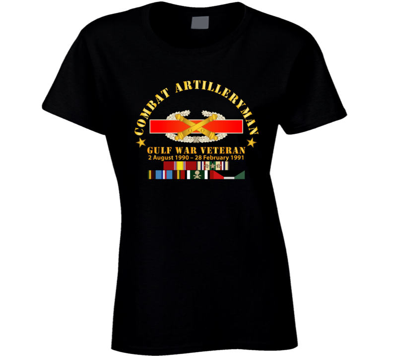 Army - Combat Artilleryman Badge - Gulf War Vet W Svc Ladies T Shirt