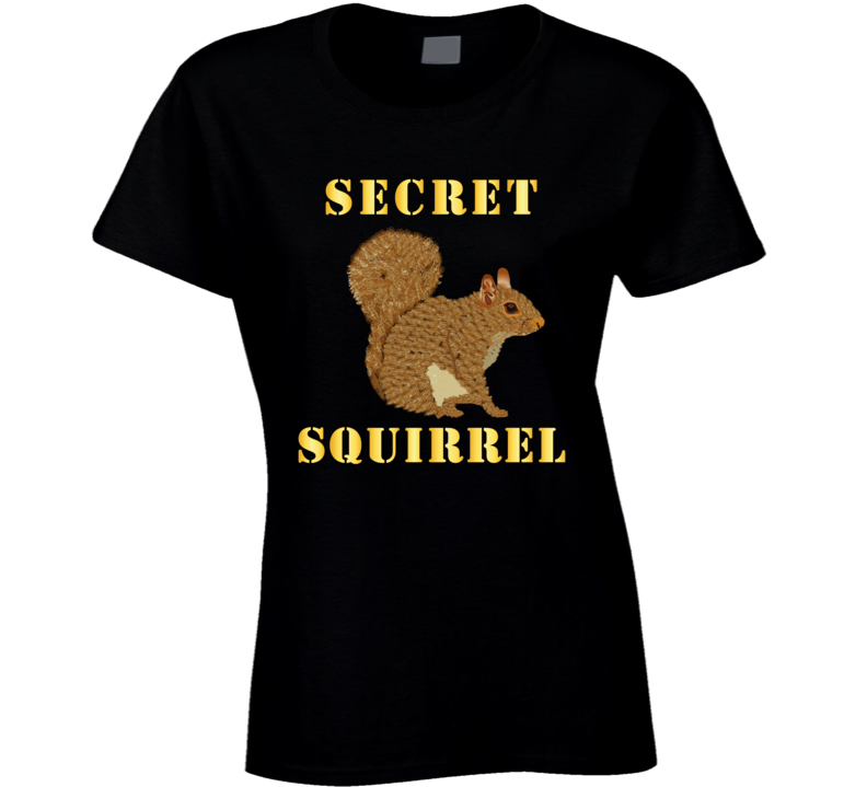 Emblem - Secret Squirrel With Text Ladies T Shirt