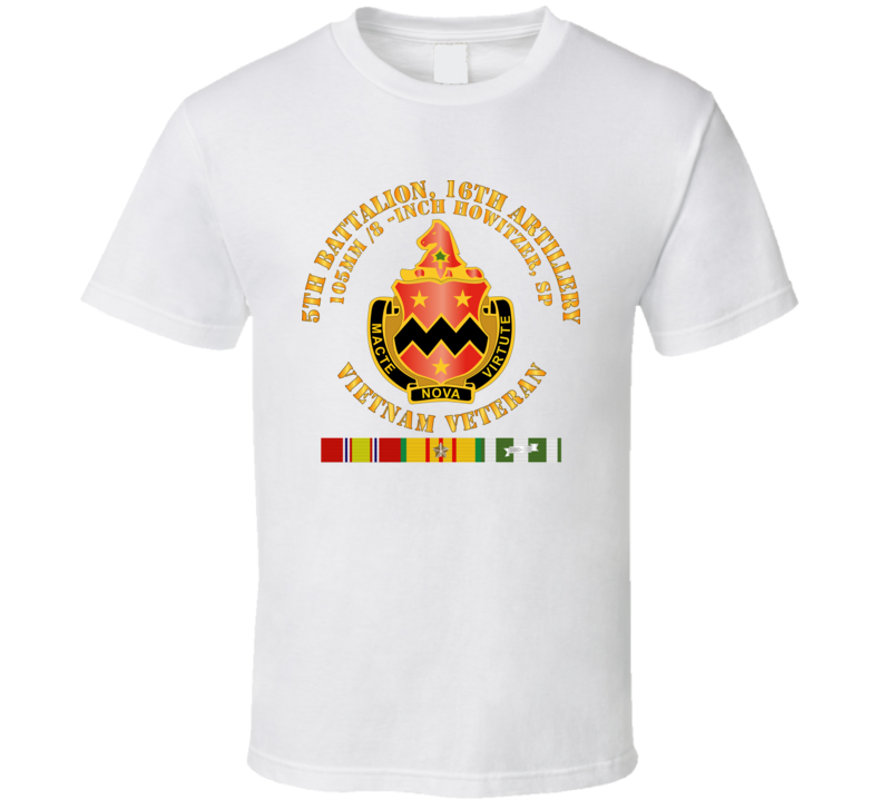 Army - 5th Battalion, 16th Artillery W Svc Ribbon V2 T Shirt