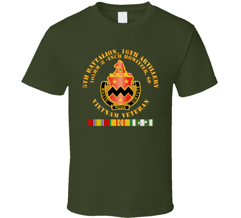 Army - 5th Battalion, 16th Artillery W Svc Ribbon V2 T Shirt