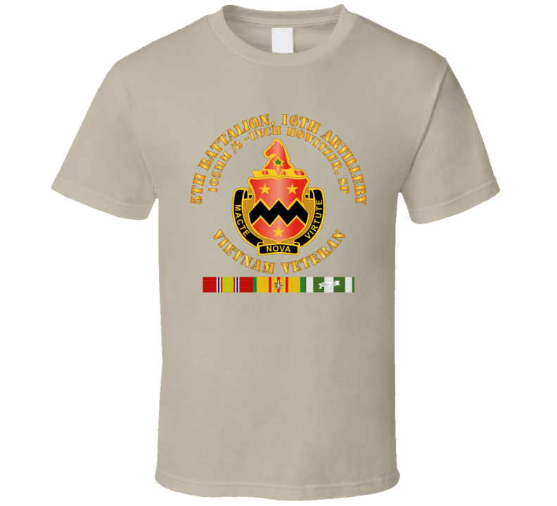 Army - 5th Battalion, 16th Artillery W Svc Ribbon V2 T Shirt