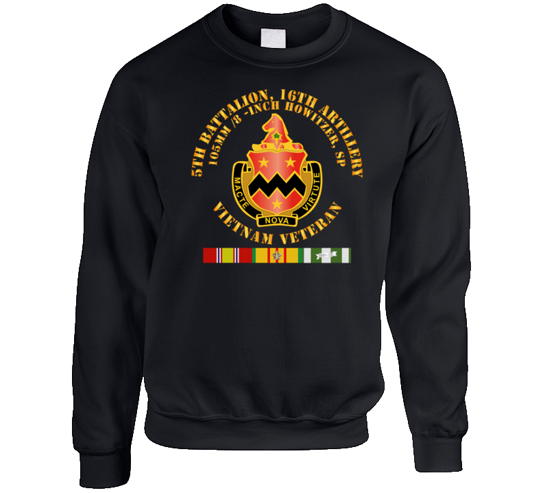Army - 5th Battalion, 16th Artillery W Svc Ribbon V2 Crewneck Sweatshirt