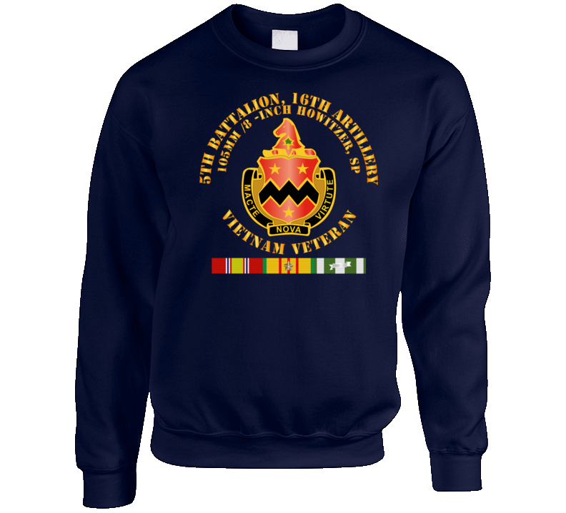 Army - 5th Battalion, 16th Artillery W Svc Ribbon V2 Crewneck Sweatshirt