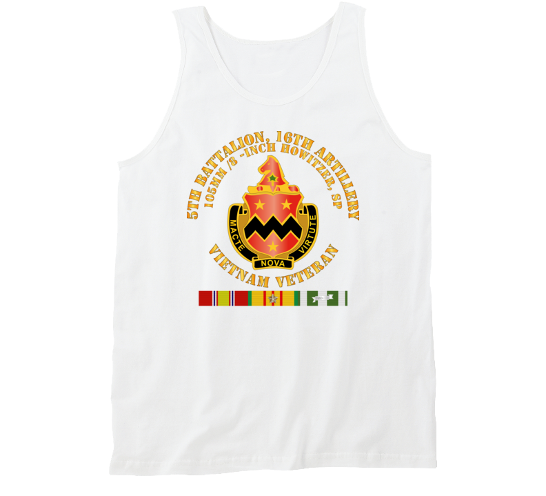 Army - 5th Battalion, 16th Artillery W Svc Ribbon V2 Tanktop