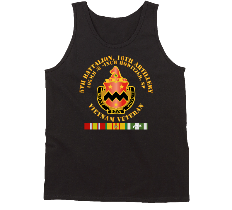Army - 5th Battalion, 16th Artillery W Svc Ribbon V2 Tanktop