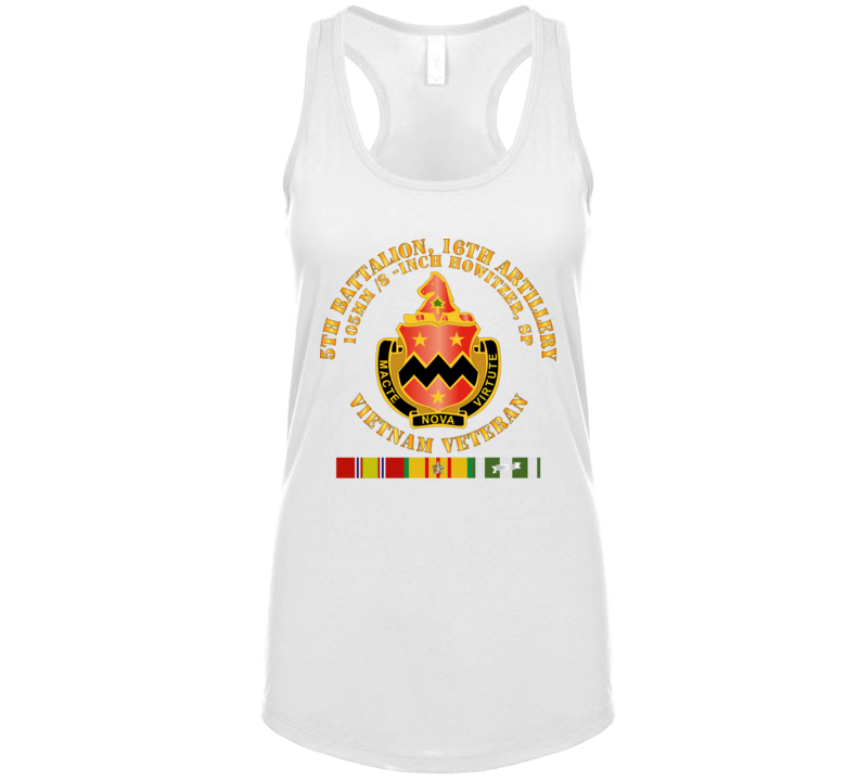 Army - 5th Battalion, 16th Artillery W Svc Ribbon V2 Ladies Tanktop