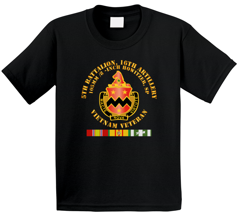 Army - 5th Battalion, 16th Artillery W Svc Ribbon V2 Kids