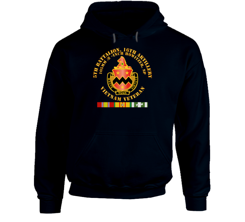 Army - 5th Battalion, 16th Artillery W Svc Ribbon V2 Hoodie