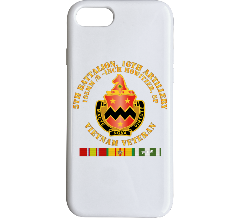 Army - 5th Battalion, 16th Artillery W Svc Ribbon V2 Phone Case