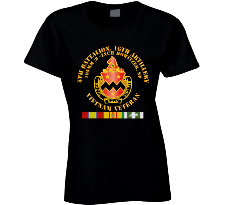 Army - 5th Battalion, 16th Artillery W Svc Ribbon V2 Ladies T Shirt