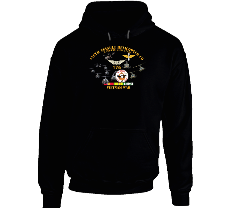 Army - 176th Assault Helicopter Co - Muskets - Helo Aslt Wobkgd Hoodie