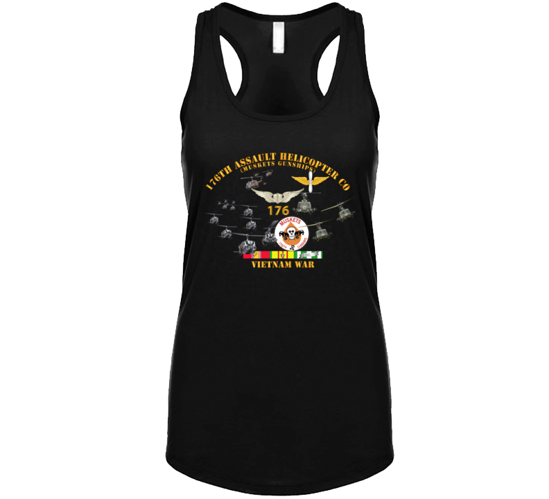 Army - 176th Assault Helicopter Co - Muskets - Helo Aslt Wobkgd Ladies Tanktop