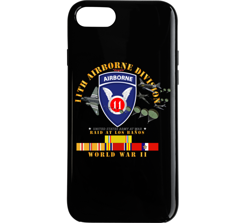 Army - 11th Airborne Division - Raid At Los BaÃ±os W Jumpers - Wwii W Pac Svc Phone Case