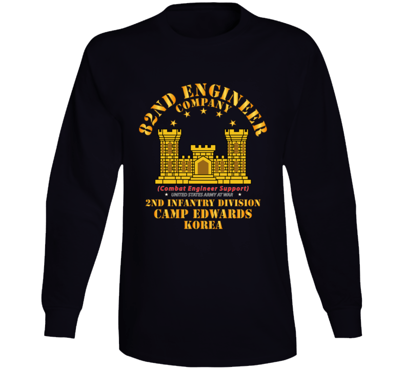 Army - 82nd Engineer Company - Camp Edwards - Korea Long Sleeve