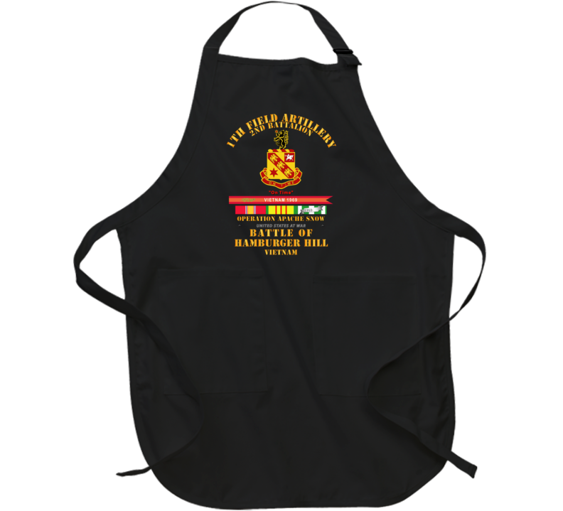 Hamburger Hill -2nd Bn 11th Artillery W Svc Ribbons Streamer Apron